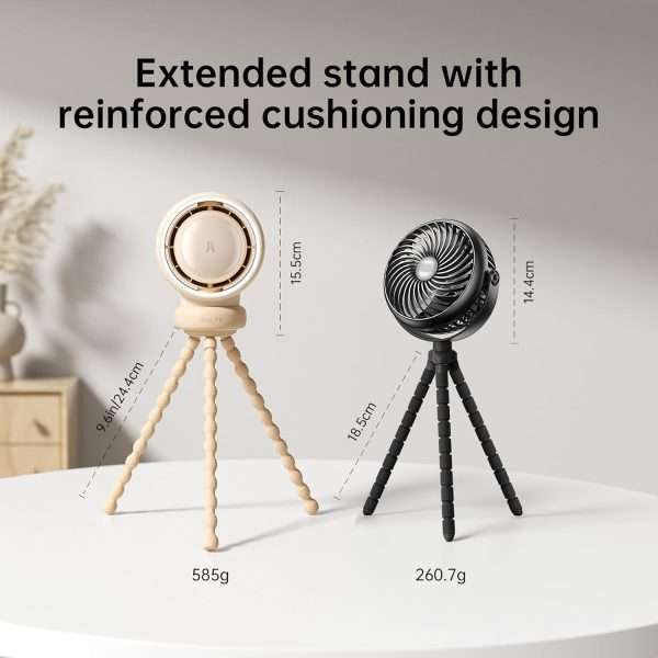 JISULIFE Stroller Fan Baby Large, Safe Bladeless for Crib, Desk, Portable Battery Rechargeable Cooling Fan with Air Turbo Tech, Night Light, Food-Grade Gift - 5