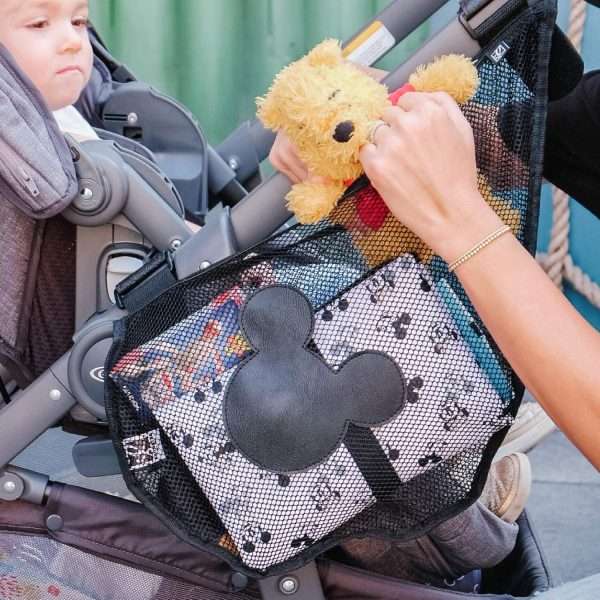 Disney Baby by J.L. Childress Side Sling Cargo Net, Stroller Organizer & Storage, Mickey Black - 4
