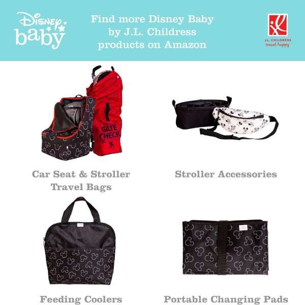 Disney Baby by J.L. Childress Side Sling Cargo Net, Stroller Organizer & Storage, Mickey Black - 5