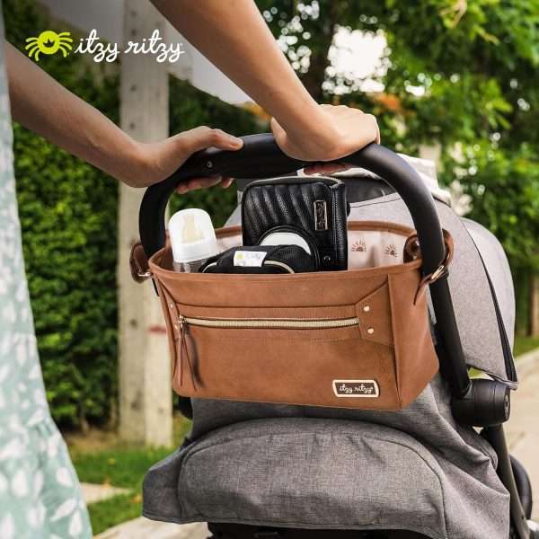 Itzy Ritzy Adjustable Stroller Caddy and Organizer Bag Featuring Front Zippered Pocket, 2 Built-in Interior Pockets & Adjustable Straps to Fit Nearly Any Stroller - 7