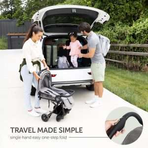 Lightweight Travel Stroller for Baby & Toddlers - Easy Fold & Compact Stroller with Canopy, Storage Basket, Multi-Position Recline & Convenient One-Hand Fold - 3