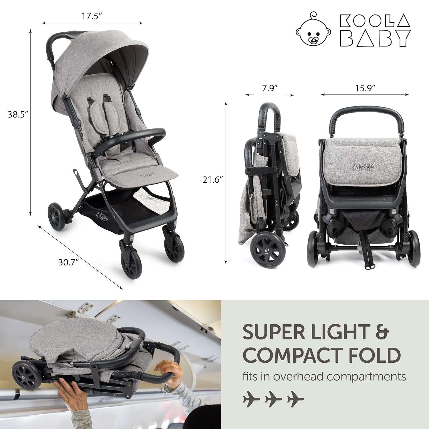 Lightweight Travel Stroller for Baby & Toddlers - Easy Fold & Compact Stroller with Canopy, Storage Basket, Multi-Position Recline & Convenient One-Hand Fold - 4