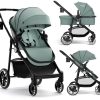 INFANS 2 in 1 Baby Stroller, High Landscape Infant Stroller & Reversible Bassinet Pram, Foldable Pushchair with Adjustable Canopy, Cup Holder, Storage Basket, Suspension Wheels - 1