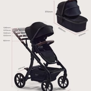 Momcozy ChangeGo Baby Stroller, Convertible Single-to-Double-to-Wagon Stroller with 23 Configurations, Bassinet, Seat Included, Large PU Wheels, All-Wheel Suspension ＆ Extendable UPF50+ Canopy - 7