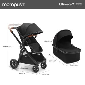 Mompush Ultimate 2 Baby Stroller for Infant and Toddler with Newborn Mode and Reversible Seat, All-Terrain Stroller with All-Wheel Suspension, Includes Car Seat Adapter and Large Storage Basket - 8