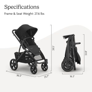 UPPAbaby Vista V3 Stroller - Full-Size Single-to-Double Stroller System - Toddler Seat, Bug Shield, Rain Shield, and Storage Bag Included - Jake - 7