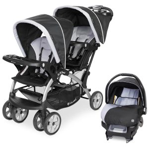 Baby Trend Infant and Toddler Double Stroller & Car Seat Combo, 2 Pc Set, Stormy - Portable and Lightweight Stroller Duo and Car Seat Travel System Tandem - 1