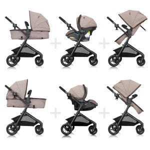 Evenflo Pivot Modular Travel System with LiteMax Infant Car Seat (Desert Tan) - 5