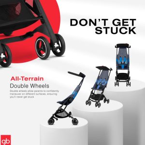 gb Pockit Air All Terrain Ultra Compact Lightweight Travel Stroller with Breathable Fabric in Night Blue, 28x17.5x39.8 Inch (Pack of 1) - 5