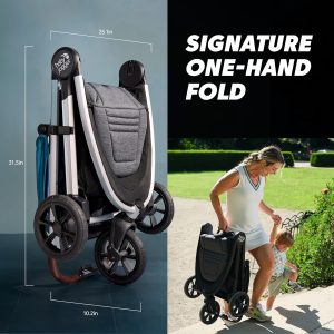 Baby Jogger City Mini GT3 All Terrain Stroller with Forever Air Rubber Tires and All Wheel Suspension with Magnetic Buckle and No-Rethread Harness, Height-Adjustable Handlebar, and Foot Brake - 4