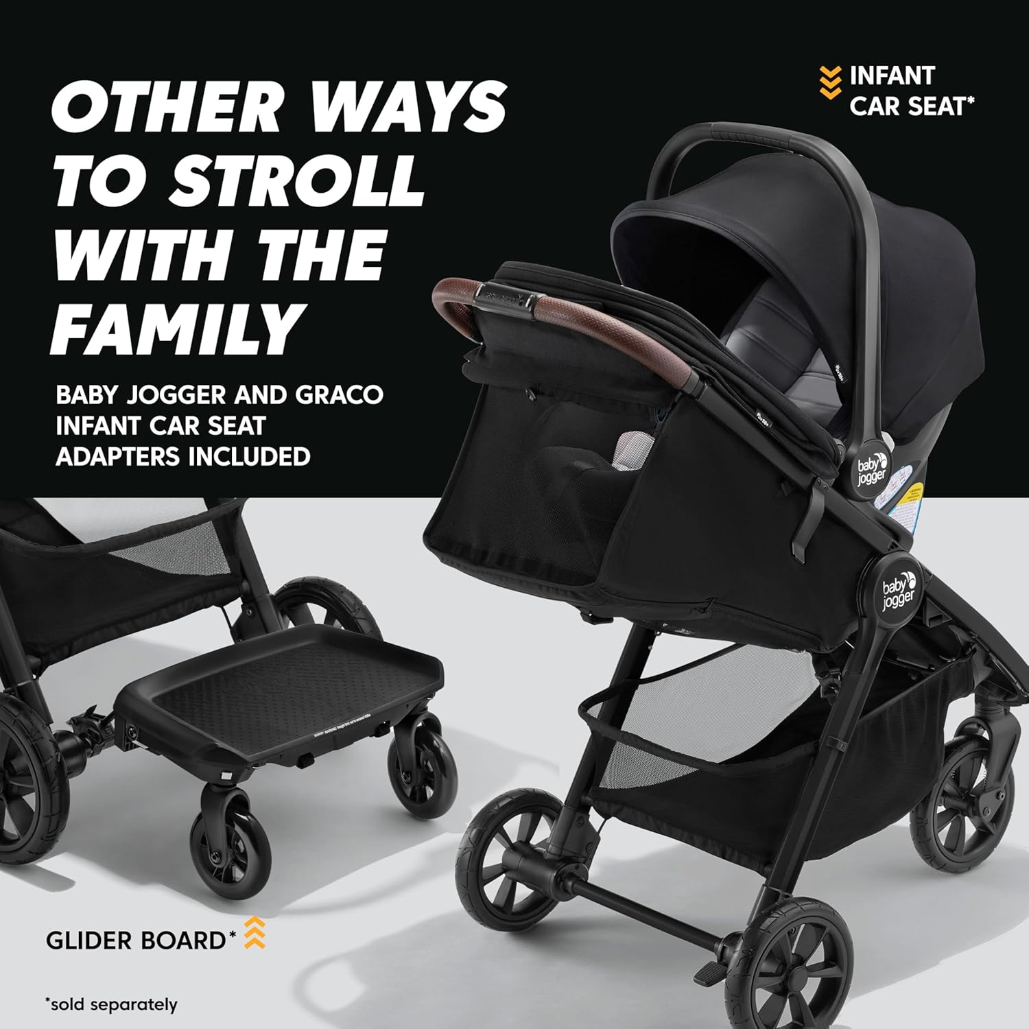 Baby Jogger City Mini GT3 All Terrain Stroller with Forever Air Rubber Tires and All Wheel Suspension with Magnetic Buckle and No-Rethread Harness, Height-Adjustable Handlebar, and Foot Brake - 8