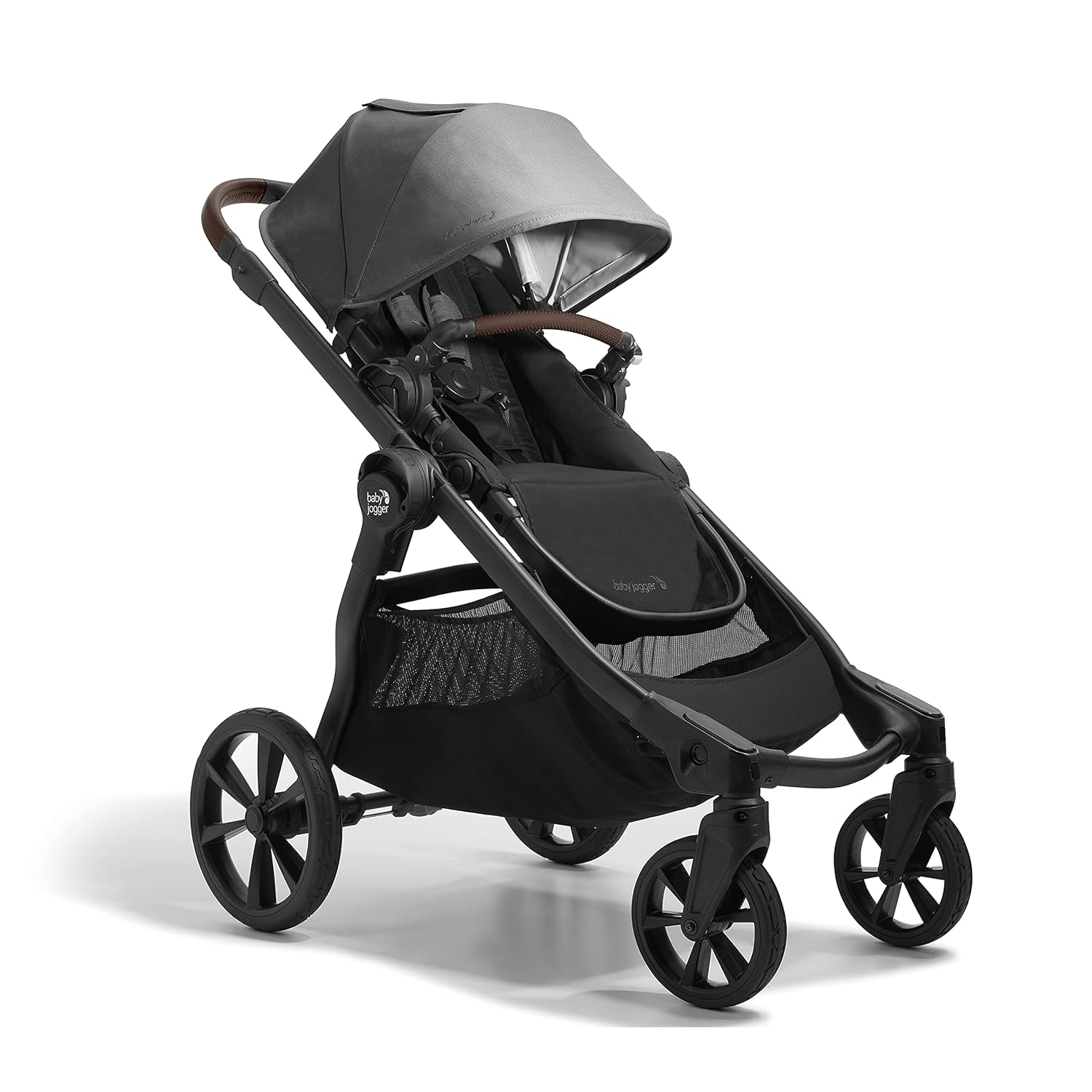 Baby Jogger City Select 2 Single-to-Double Modular Stroller Eco Collection Harbor & Tencel Grey - 1