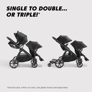 Baby Jogger City Select 2 Single-to-Double Modular Stroller Eco Collection Harbor & Tencel Grey - 2