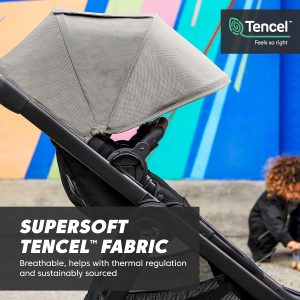 Baby Jogger City Select 2 Single-to-Double Modular Stroller Eco Collection Harbor & Tencel Grey - 5