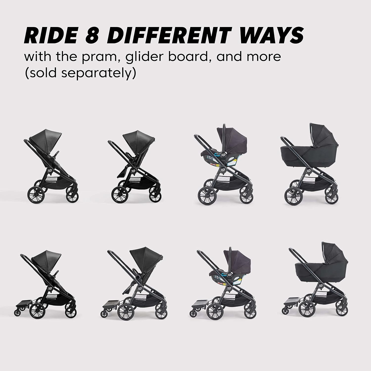 Baby Jogger City Sights Stroller - Convertible Stroller with Compact Fold Rich Black - 4