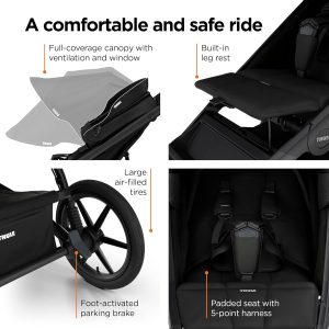 Thule Urban Glide 4-Wheel Single Child All-Terrain Stroller, Full-Suspension System, Air-Filled Tires, Upright seat with Adjustable Recline and Built-in Leg Rest, Baby Stroller - 4