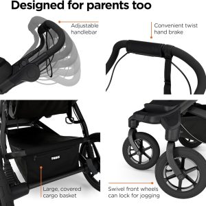 Thule Urban Glide 4-Wheel Single Child All-Terrain Stroller, Full-Suspension System, Air-Filled Tires, Upright seat with Adjustable Recline and Built-in Leg Rest, Baby Stroller - 5