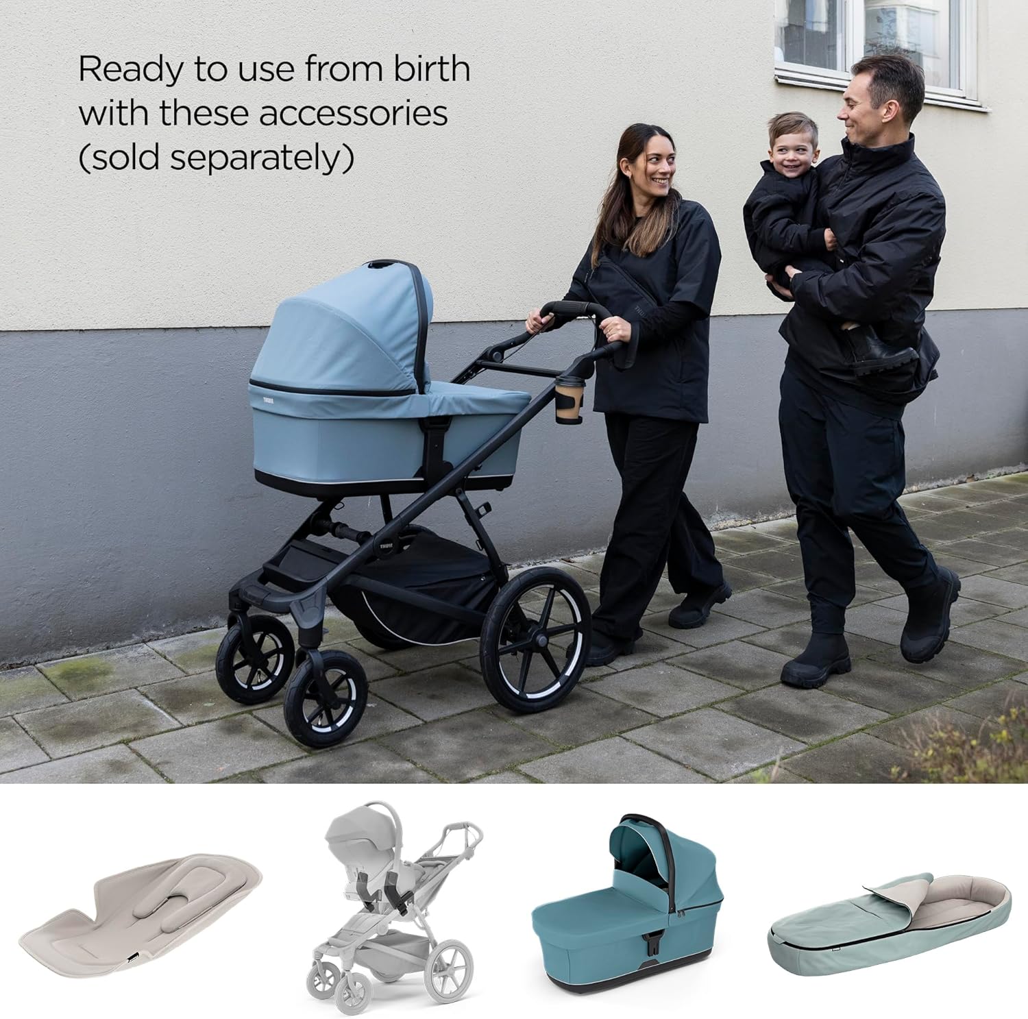 Thule Urban Glide 4-Wheel Single Child All-Terrain Stroller, Full-Suspension System, Air-Filled Tires, Upright seat with Adjustable Recline and Built-in Leg Rest, Baby Stroller - 6