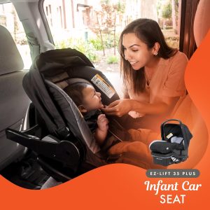 Baby Trend Infant and Toddler Double Stroller & Car Seat Combo, 2 Pc Set, Stormy - Lightweight and Compact Travel Stroller and Carseat Tandem for Babies, Infants, and Toddlers - 6