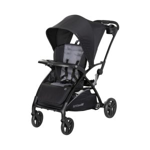 Baby Trend Sit N' Stand 2.0, 5-in-1 Collapsible Sit and Stand Double Stroller with Bench and Standing Board, Compact Fold, Parent Console, Simple Grey - 1