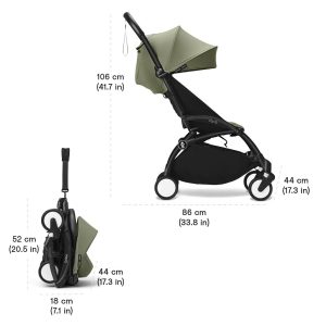 Alternative view of Stokke YOYO3 Stroller from 6 Months - Includes Black Frame/Taupe Seat Cushion + Canopy - Folds in & Out in a Flash - Light & Compact - Carry-On Compatible