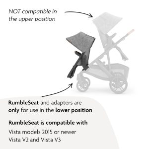 Alternative view of UPPAbaby RumbleSeat V3 Second Lower Seat - Compatible with Vista V2 and Vista V3 - All-Weather Seat + Magnetic Buckle – Adapters Included - Declan (Oat Mélange/Silver Frame/Chestnut Leather)