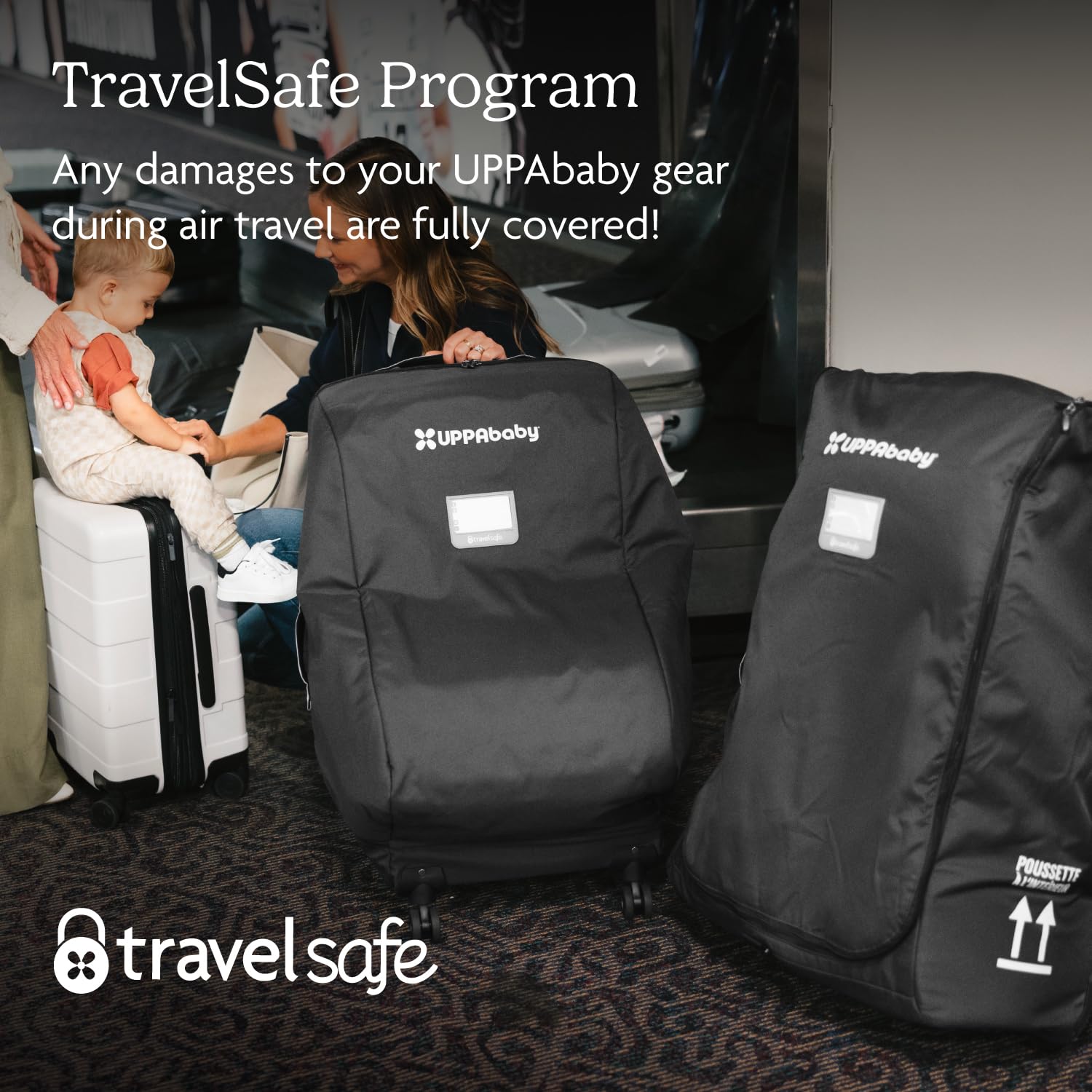 UPPAbaby Travel Bag for Vista and Cruz Strollers - Includes TravelSafe Program Coverage, Inner Wheel Bag and Storage Pocket - Smooth Wheels, Handles + Durable Design - Image 4