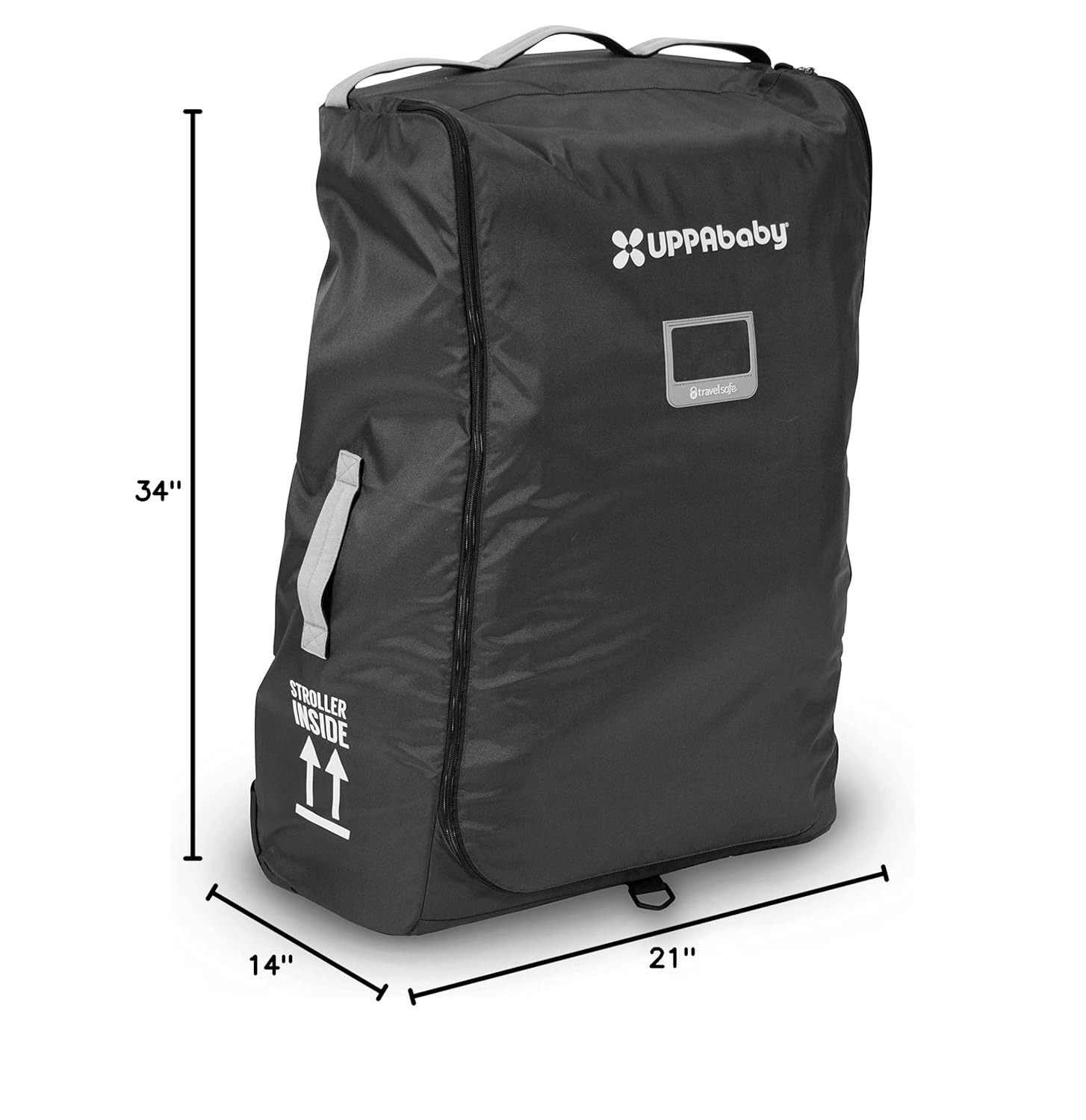 UPPAbaby Travel Bag for Vista and Cruz Strollers - Includes TravelSafe Program Coverage, Inner Wheel Bag and Storage Pocket - Smooth Wheels, Handles + Durable Design - Image 2