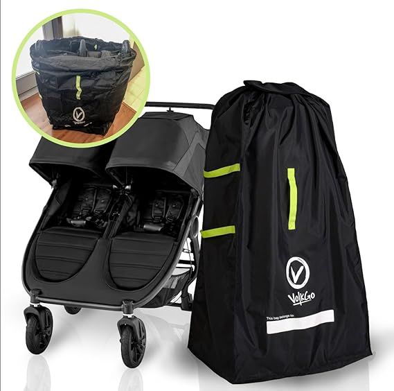 V VOLKGO Super Extra Large Stroller Bag for Airplane with Padded Backpack Shoulder Straps, Double Stroller Cover for Air Travel, Jogger & Carrier - Fits All, Gate Check Bag, Waterproof Travel Cover. - Image 6