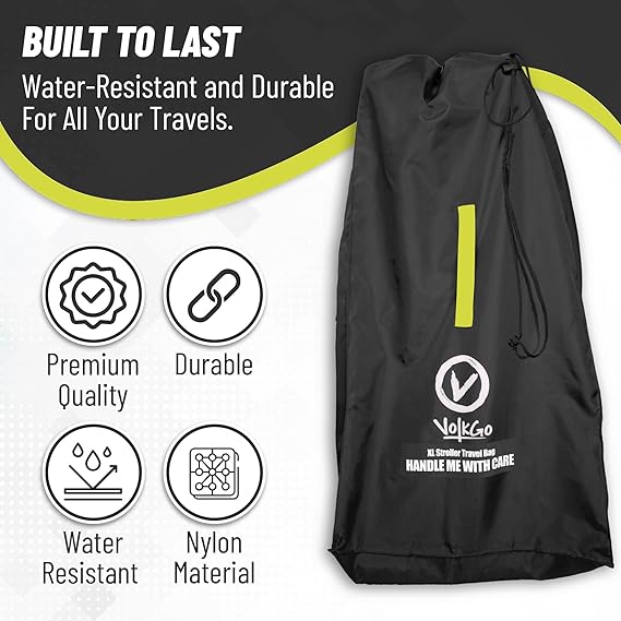 V VOLKGO Super Extra Large Stroller Bag for Airplane with Padded Backpack Shoulder Straps, Double Stroller Cover for Air Travel, Jogger & Carrier - Fits All, Gate Check Bag, Waterproof Travel Cover. - Image 2